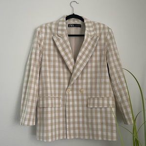Zara oversized checkered blazer